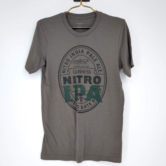 Guinness Nitro IPA Dark Olive Green Women's Cotton T-Shirt / Tee - Size S - GUC - Picture 1 of 10